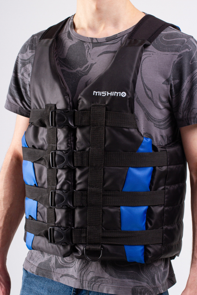 Жилет спасательный MISHIMO PRO Премиум качества Черно-синий в Ульяновске