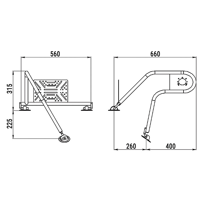Стойка рулевая с креплением на баллон надувной лодки 25мм в Ульяновске