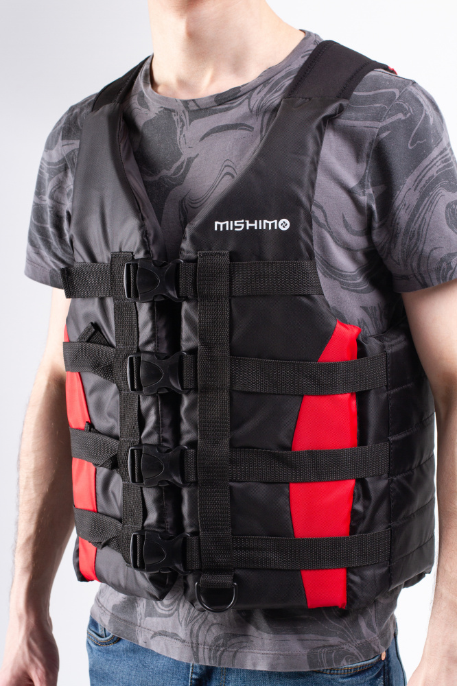 Жилет спасательный MISHIMO PRO Премиум качества Черно-красный в Ульяновске
