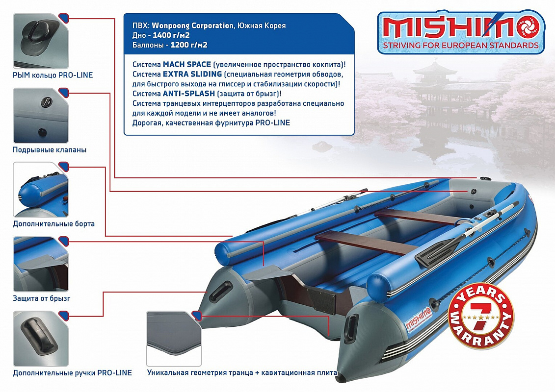 Лодка MISHIMO FAMILY LITE DF 430 в Ульяновске