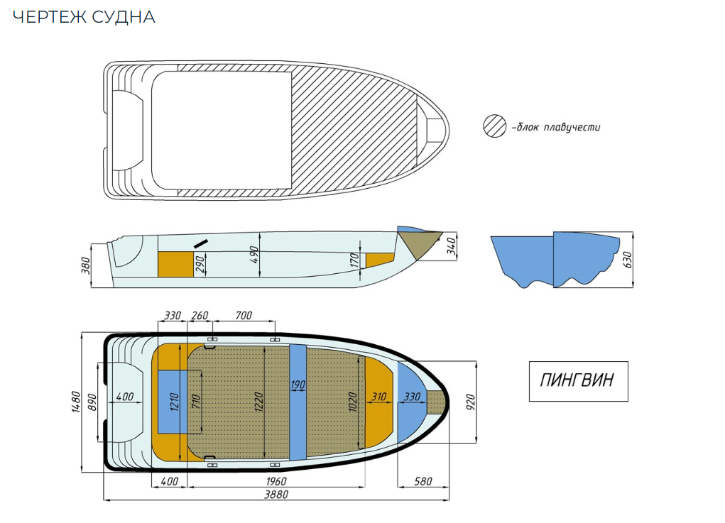 Стеклопластиковая лодка Пингвин (тримаран) в Ульяновске
