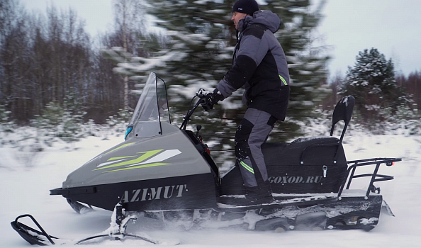Миниснегоход Бурлак Азимут 20 л.с. , эл.запуск, реверс, тормоз гидравл, капот серый в Ульяновске