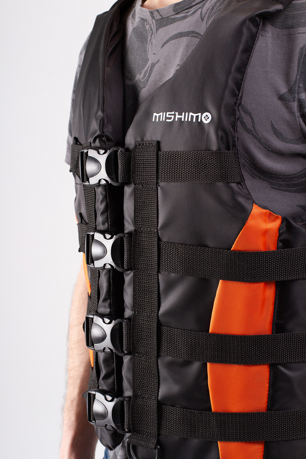 Жилет спасательный MISHIMO PRO Премиум качества Черно-оранжевый в Ульяновске