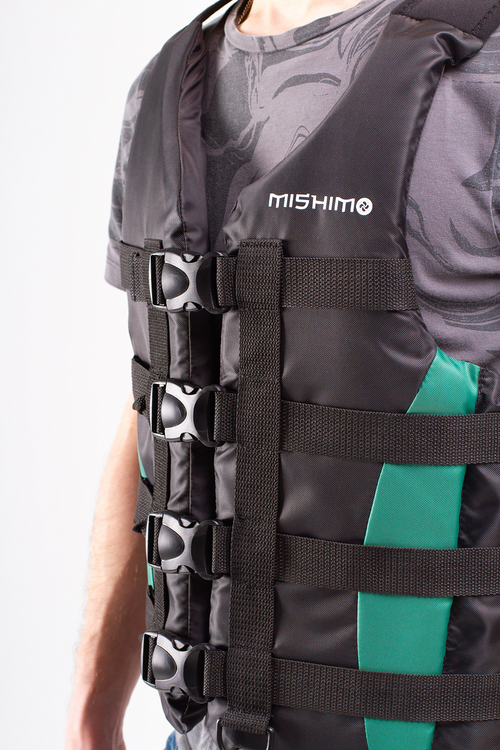 Жилет спасательный MISHIMO PRO Премиум качества Черно-зеленый в Ульяновске